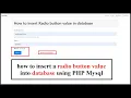 How to insert a radio button value into database using PHP Mysql