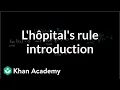 Introduction to l Hopital s rule Derivative applications Differential Calculus Khan Academy