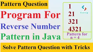 Q12 Reverse Number Pattern in Java Reverse Number Pattern Program Java Pattern Questions
