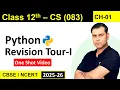 One Shot CH 1 Python Revision Tour Class 12 Computer Science 083 RBSE S4SUREN