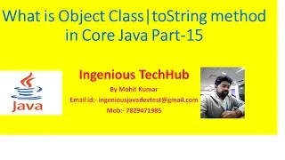 Interface Object Class ToString Online Core Java Live Session Part-15