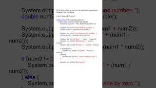Java Program Perform Arithmetic Operations between Two Numbers