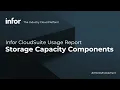 Infor CloudSuite Usage Report - Storage Capacity Components