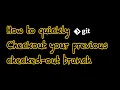 How to quickly git rebase your previous branch