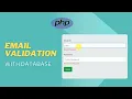 PHP Validation for Email ID PHP email already exists validation Email validation with Database