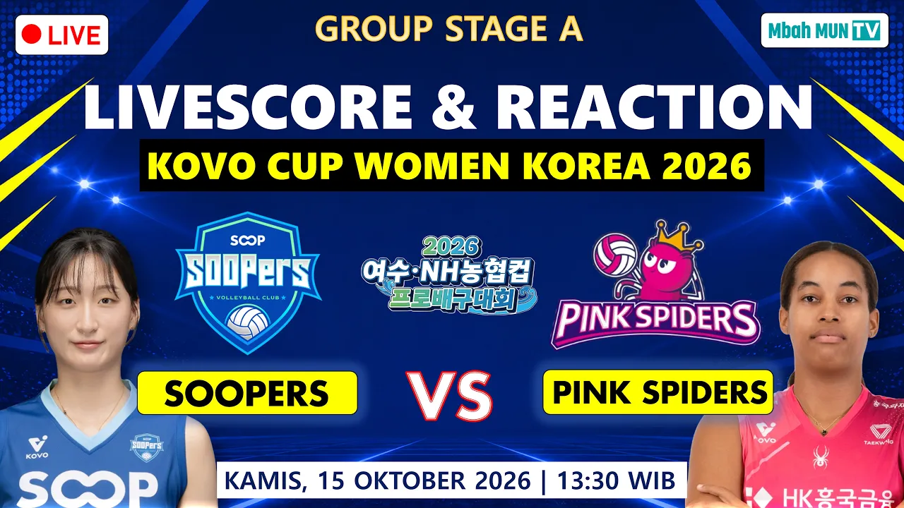 🔴GWANGJU SOOPERS VS PINK SPIDERS LIVE SCORE & LIVE REACTION KOVO CUP NH WOMEN VOLLEYBALL 2026