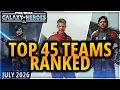 UPDATED TOP 45 TEAMS IN SWGOH - RANKED BY EFFECTIVENESS July 2026