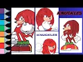 KNUCKLES Coloring Book Pages Compilation Knuckles Sonic the Hedgehog Coloring Book Pages Knuckle