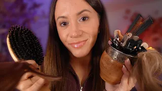 ASMR Playing With Your Hair Until You Fall Asleep 💤 Hair Brushing, Clipping & Scalp Treatment