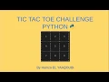 TicTacToe - Python Full Coding Session