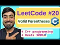 LeetCode 20 Valid Parentheses C Solution Step-by-Step Explanation Beats 100