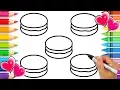 Rainbow Macaroons Coloring Page Learn Colors with Real Sprinkle Art Print and Make this at Home
