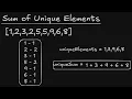 LEETCODE 1748 Sum of Unique Elements Solution