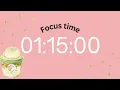 1 Hour 15 minute timer 75 minute countdown timer cute Pink Matcha Aesthetic Ending Alarm