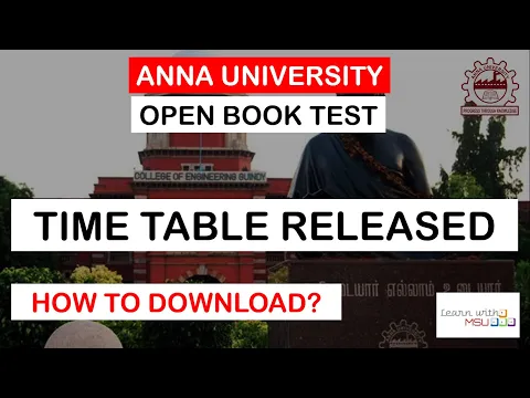 Download MP3 Anna University Open Book Test | Time Table Released | How to Download?