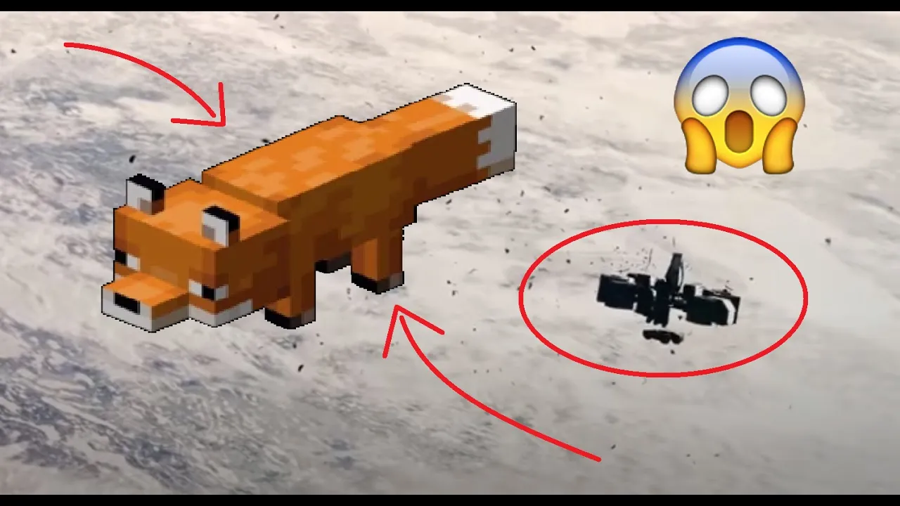 Minecraft fox Interstellar docking scene