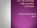 Python for Machine Learning - Control statements part1
