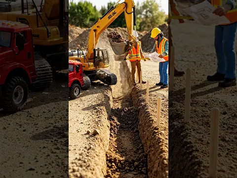 SAB Truck Car RC excavator digging a deep foundation  2