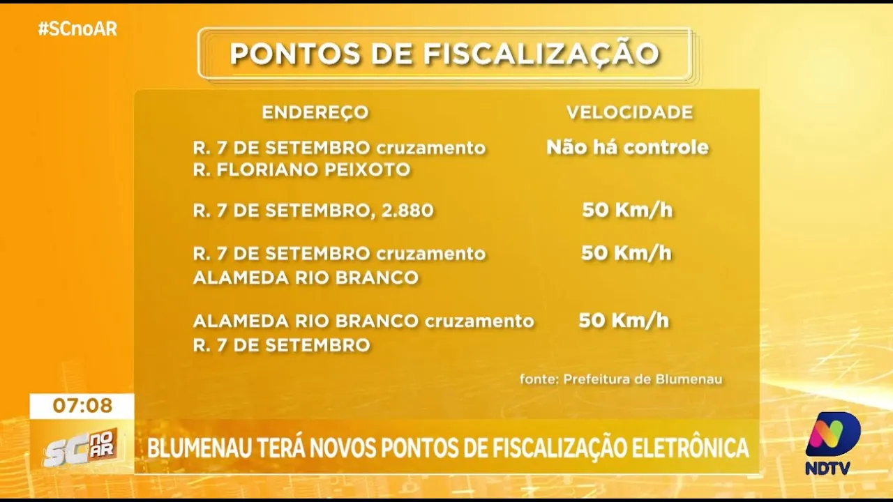 Mudanças no trânsito: Blumenau reforça fiscalização eletrônica a partir de dezembro