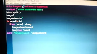 Longest word using python