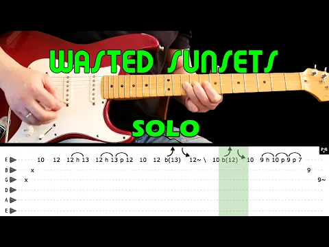 Download MP3 WASTED SUNSETS guitar lesson - Guitar solo with tabs (fast & slow) - Deep Purple