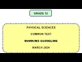 Grade 12 Physics KZN March 2024 MCQ
