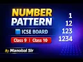 Number Pattern ICSE Board Class 9 Class 10 Java Pattern Questions