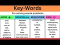 Key words for solving word problems I Keywords-addition subtraction multiplication and division