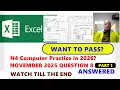 N4 Computer Practice November 2025 Question 8 Part 1 Statistic Sheet Excel Solution Step-by-Step