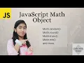 JavaScript Math Object and its Properties Code with Inaya