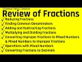 A Complete Review of Fractions Add Subtract Multiply and Divide Fractions and Mixed Numbers