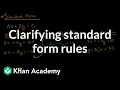 Clarifying standard form rules