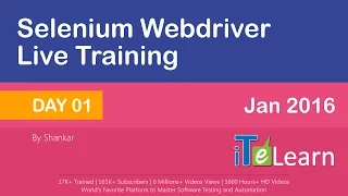 Selenium Webdriver Live Training Day 01