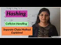Hashing with Separate Chain Collision method Data Structure Interview Question Python Ch-9 P2