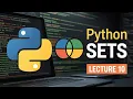 Python Tutorial for Beginners Lecture 10 Sets