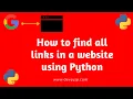 How to find all links in a website using python web scraping in python telugu