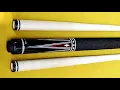 JD Custom Cues - 2013 Ebony with 12 Veneered Snakewood Points Inlaid with Notched Ivorine Diamonds