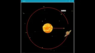 Distance and Revolution time between Sun and Planets using Python Graphics