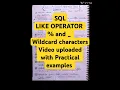 SQL LIKE Operator and - Wildcard Characters