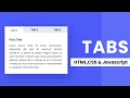 How To Create Tabs With HTML CSS Javascript Source Code Included