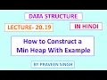 Data structure lecture 20 19 How to construct min heap with example in hindi
