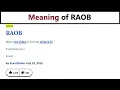 RAOB - meaning of the slang acronym Urban Dictionary doesn t know