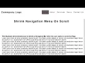 How to make html css and javascript Shrink Navigation Menu on Scroll