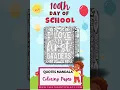 Printable 100th day of school quotes mandala coloring pages for kids - fun kids activities