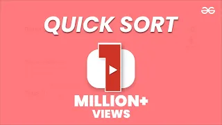 QUICK SORT Sorting Algorithms DSA GeeksforGeeks