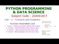 Function-Parameters-Examples for Parameter Passing-PYTHON PROGRAMMING DATA SCIENCE-20A05101T