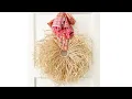 Spring or Fall Boho Raffia Wreath DIY