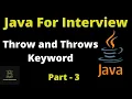 Difference Between Throw and Throws Keyword In Java Java Important Interview Questions Part - 3