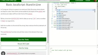 Basic JavaScript Stand in Line free code camp Dani