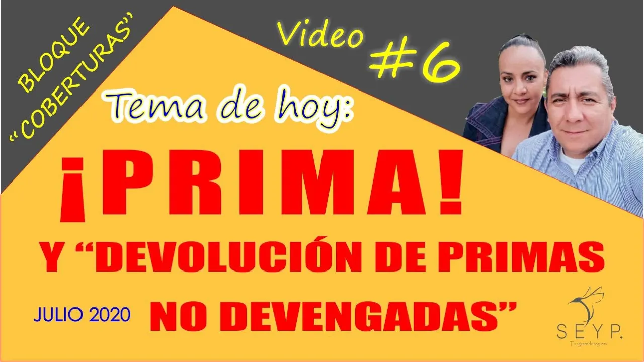 ✔️PRIMA Y DEVOLUCIÓN de PRIMAS NO DEVENGADAS de SEGUROS para AUTOS! 💲💲💲💲💲💲